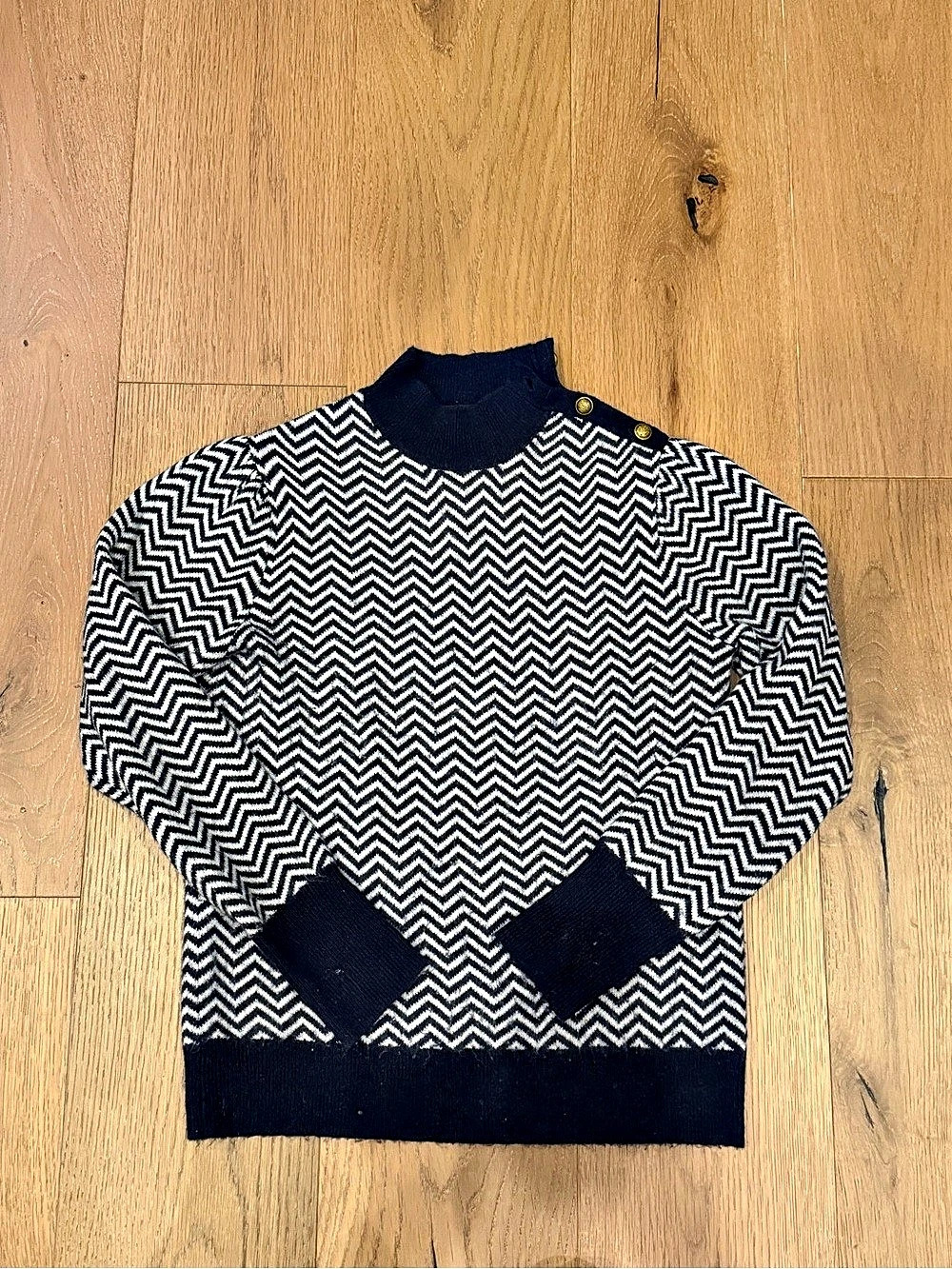 J.Crew Button-Detail Mockneck Sweater in Alpaca Blend XS